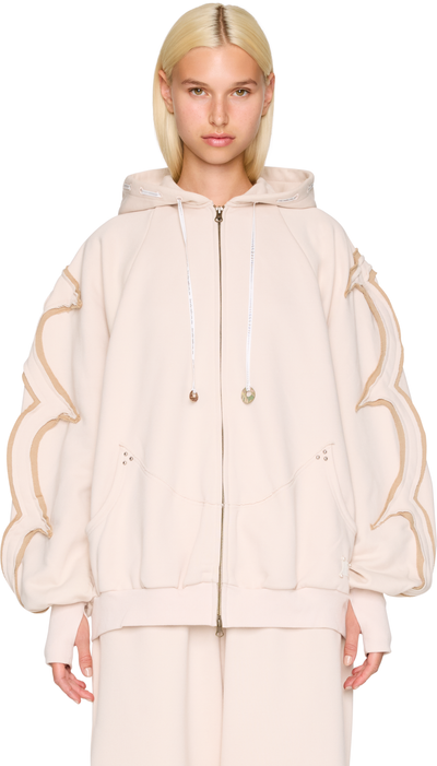 Rui Oversized Patchwork Ribbon Zip Hoodie