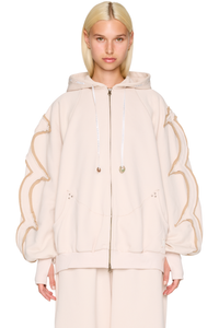 Picture of Oversized Patchwork Ribbon Zip Hoodie