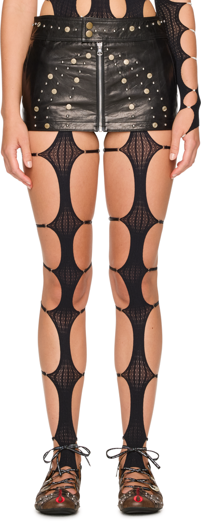 Rui Rivet Leather Mini Skirt