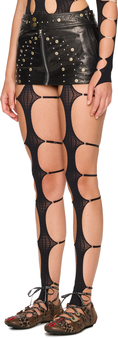 Rui Rivet Leather Mini Skirt