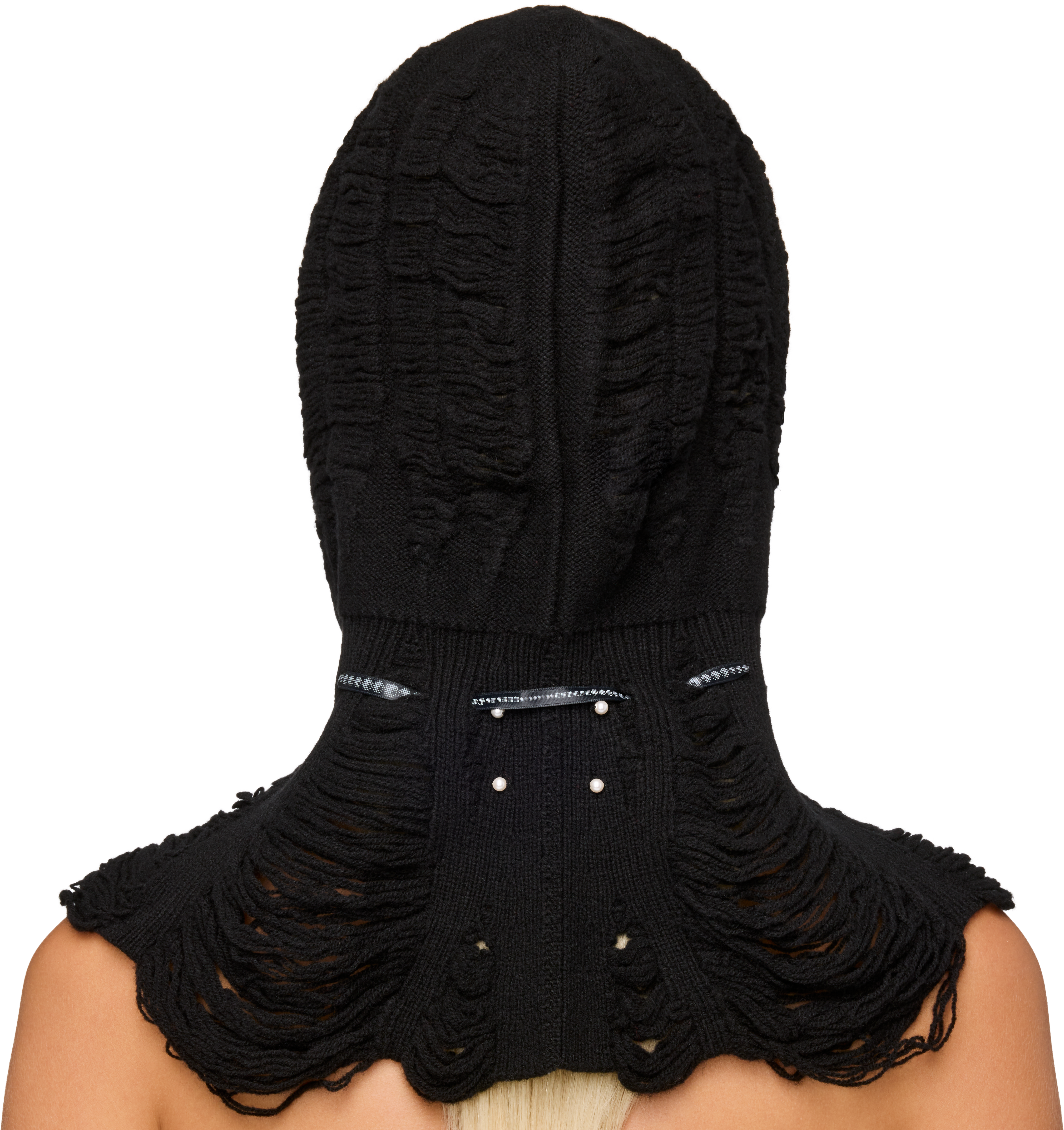 Rui Laddering Wool Ribbon Hood Balaclava