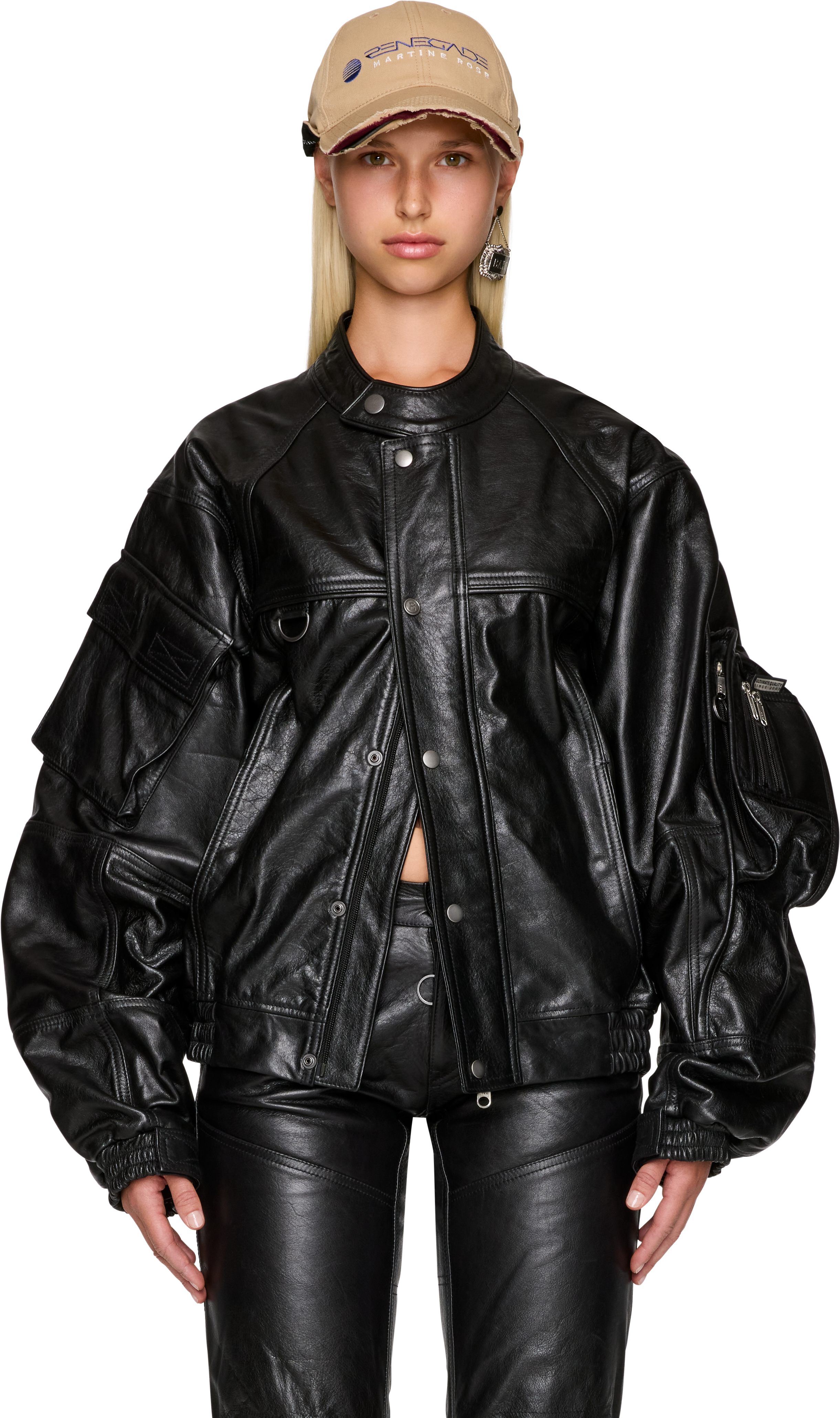 Martine Rose Bumbag Leather Jacket