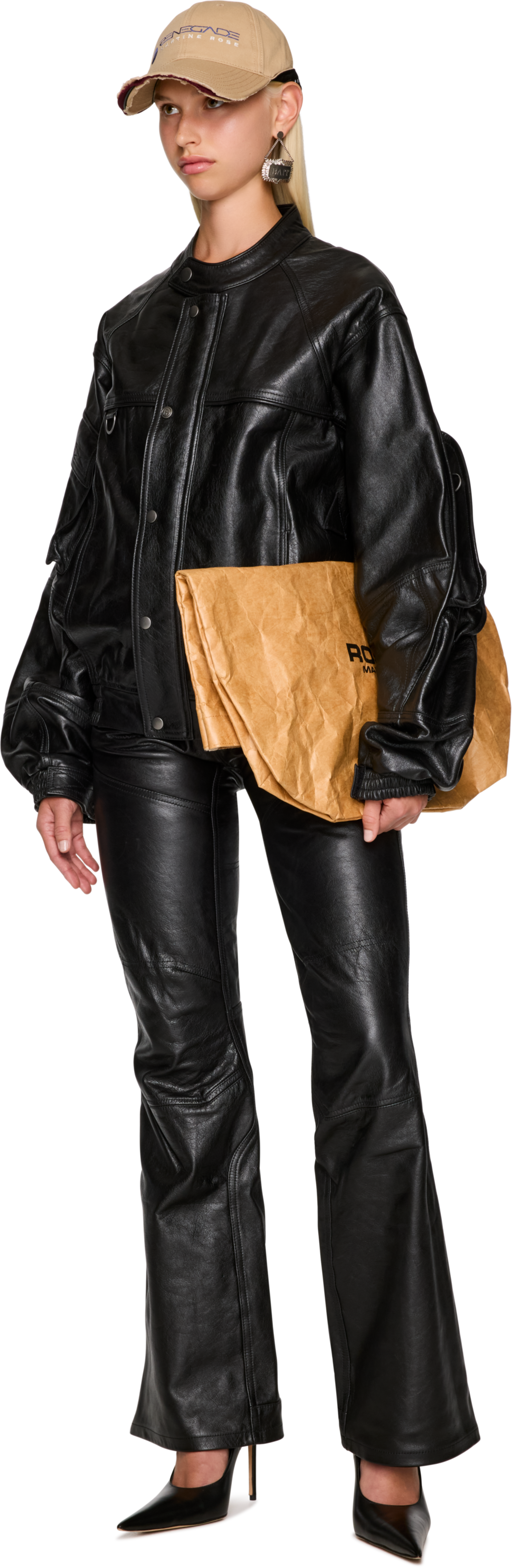 Martine Rose Bumbag Leather Jacket