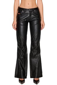 Picture of Boot Cut Utility Leather Trousers