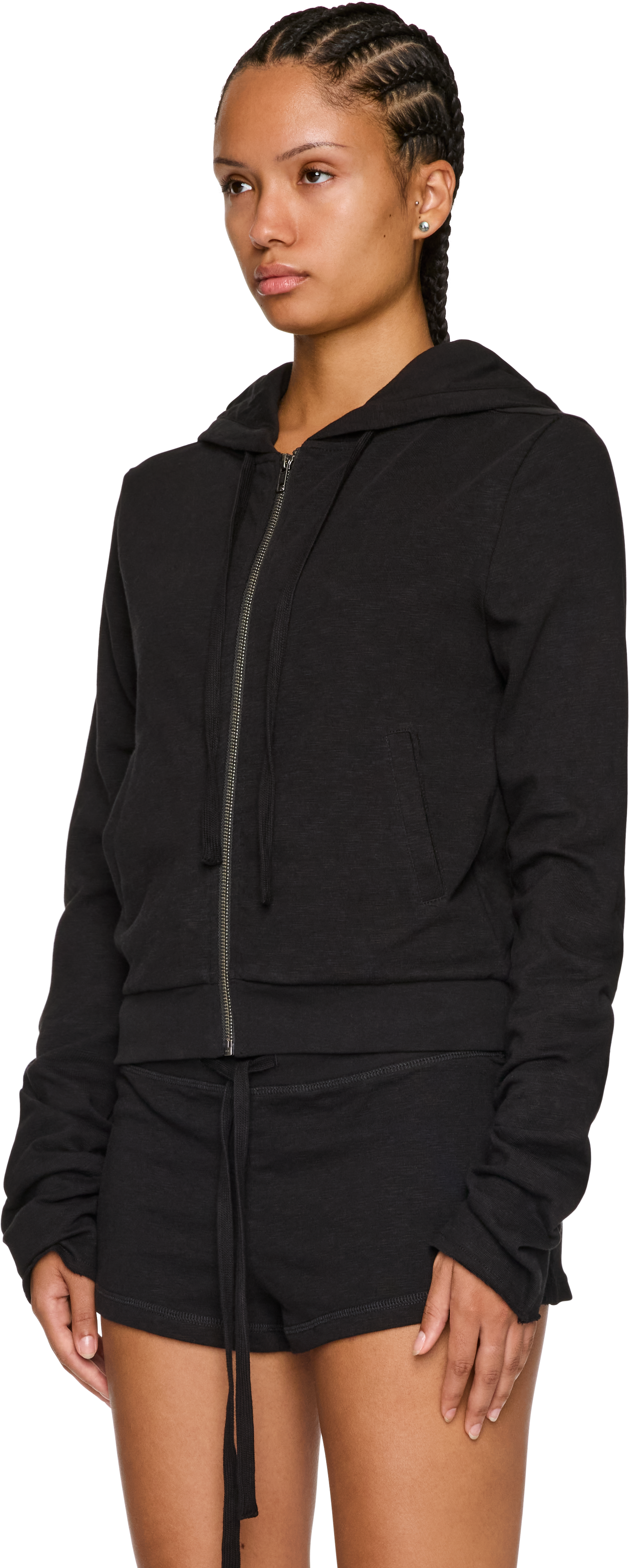 Entire Studios Lightweight Cropped Zip-Up Hoodie