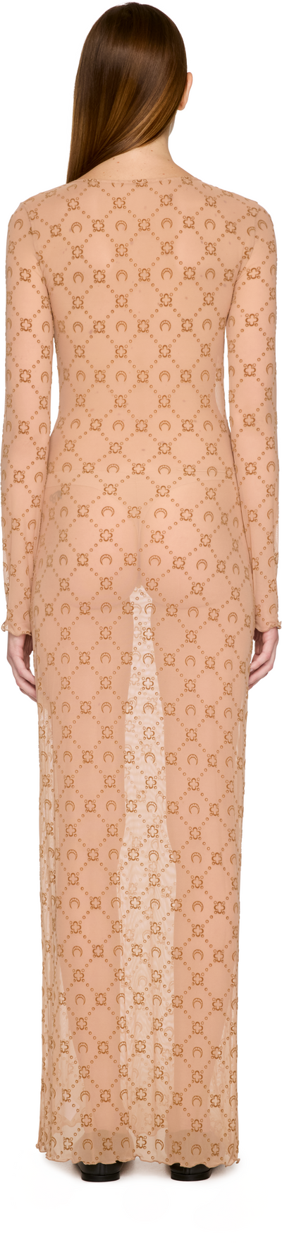 Marine Serre Moonogram Mesh Flock Maxi Dress