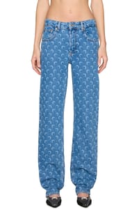 Picture of Moon Laser Blue Wash Denim Straight Jeans