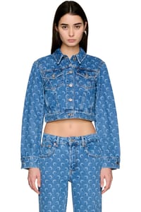 Picture of Moon Laser Blue Wash Cropped Denim Jacket