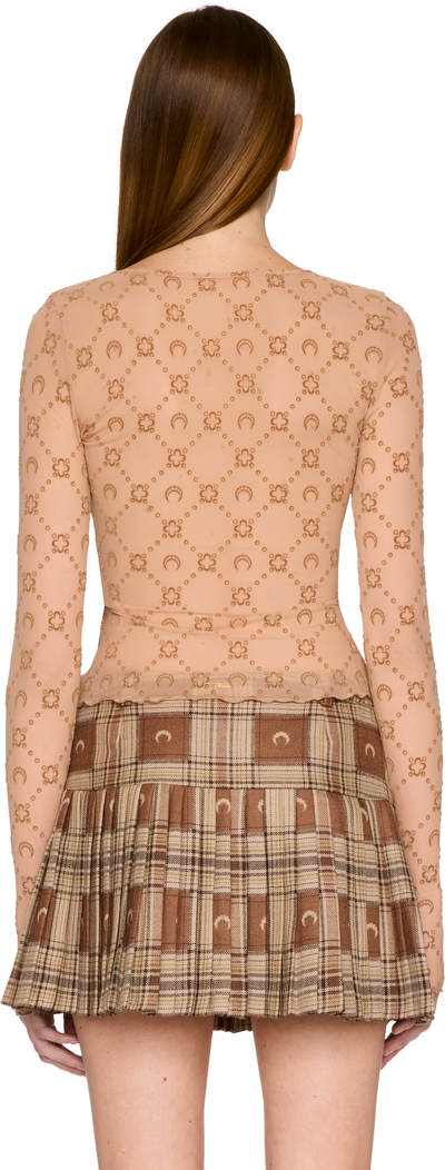 Marine Serre Recycled Mesh Flock Second Skin Cropped Top