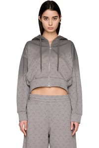 Picture of Faded Moon Fleece Cropped Zipped Hoodie