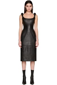 Picture of Glossy Moon Leather Sleeveless Midi Dress