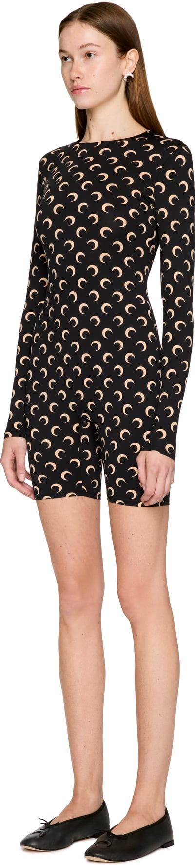 Marine Serre Recycled Moon Jersey Short Catsuit