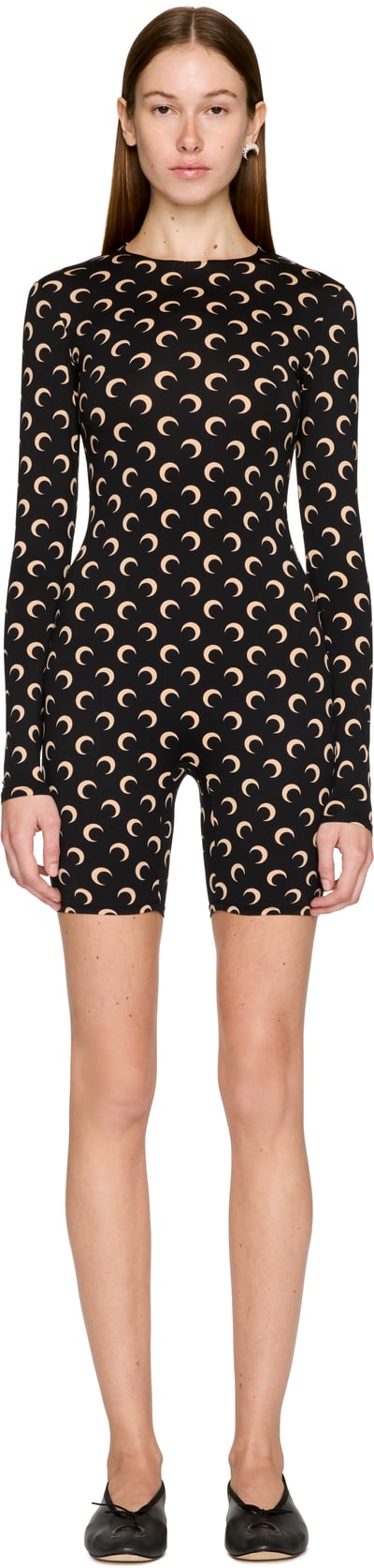 Marine Serre Recycled Moon Jersey Short Catsuit