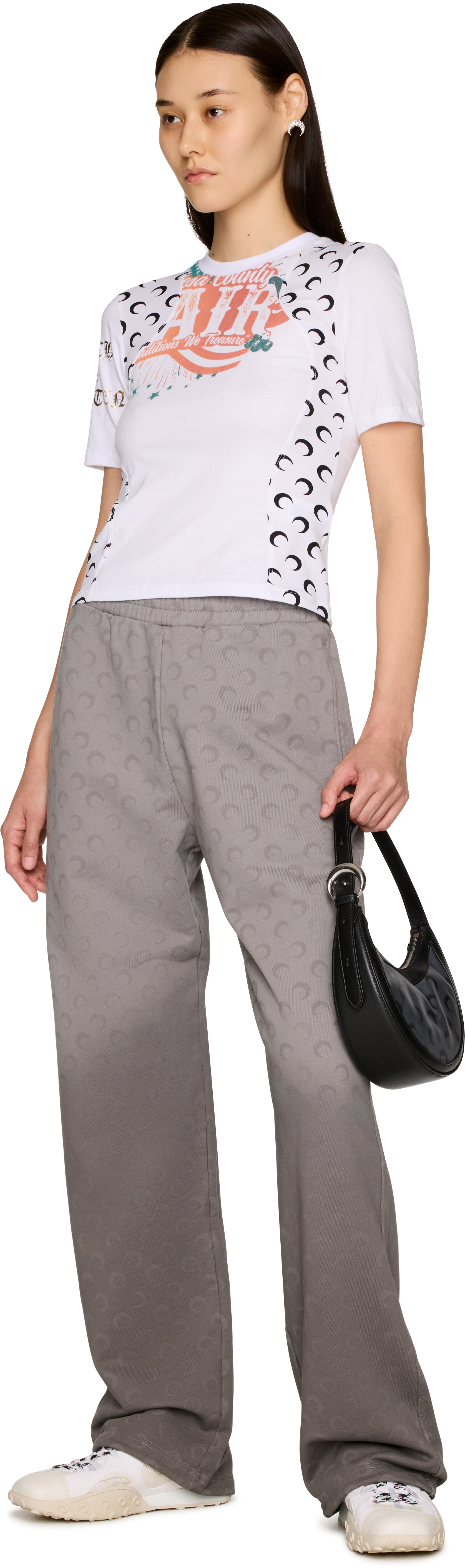 Marine Serre Moon Faded Fleece Lounge Pants