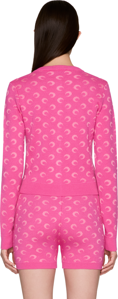 Marine Serre Moon Jacquard Knit Fitted Cardigan