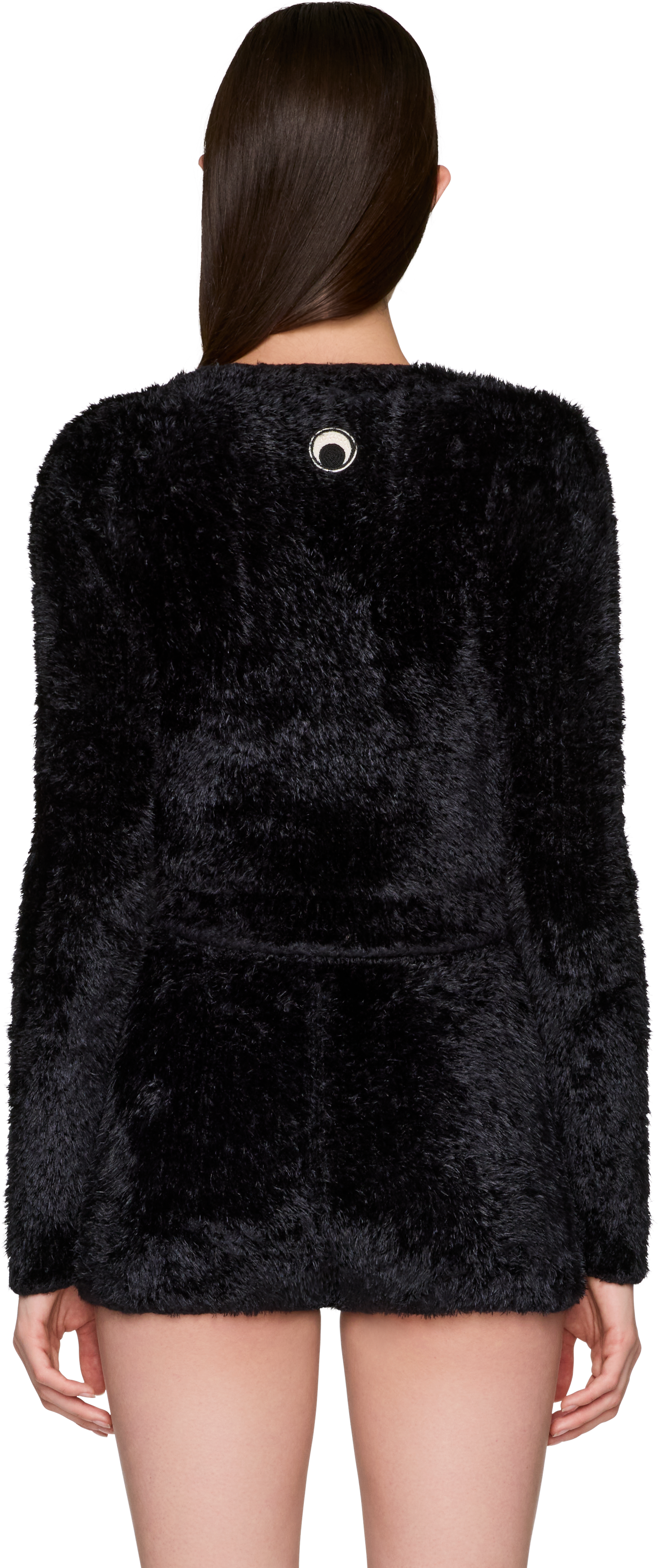 Marine Serre Wild Fluffy Knit Fitted Crewneck Sweater