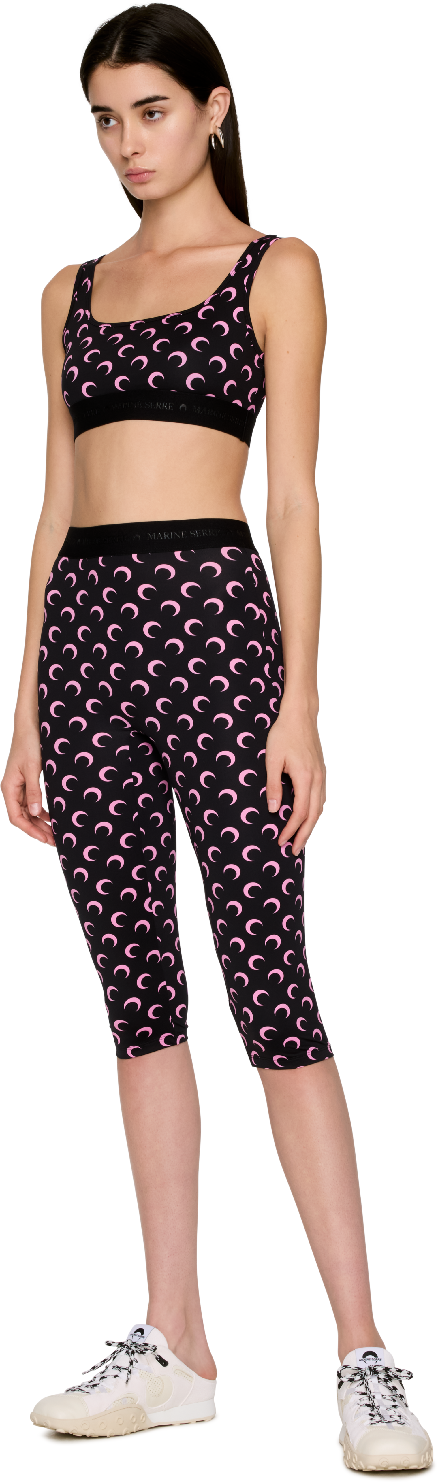 Marine Serre Moon Printed Jersey Capri Leggings