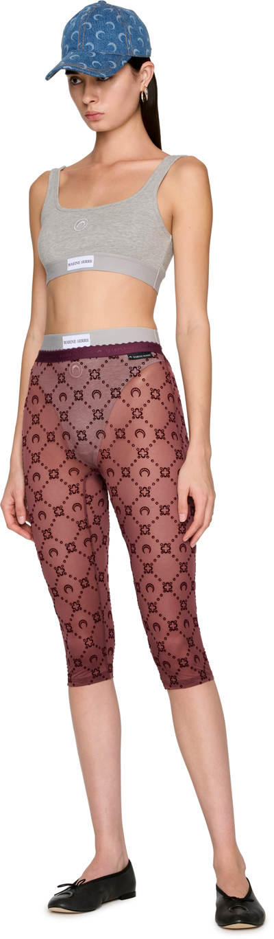 Marine Serre Moonogram Mesh Flock Capri Leggings