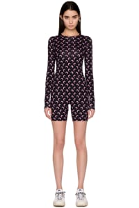Picture of Moon Printed Jersey Long Sleeve Short Catsuit