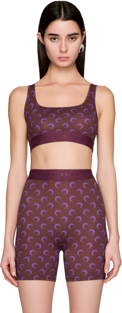 Marine Serre Moon Printed Jersey Sport Bra