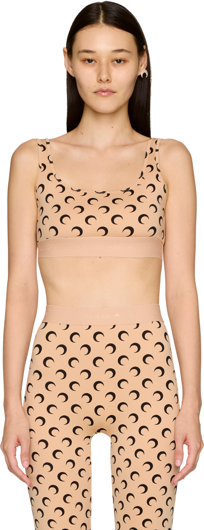 Marine Serre Recycled Moon Jersey Sports Bra