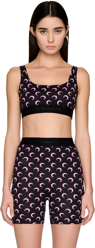 Marine Serre Moon Printed Jersey Sport Bra
