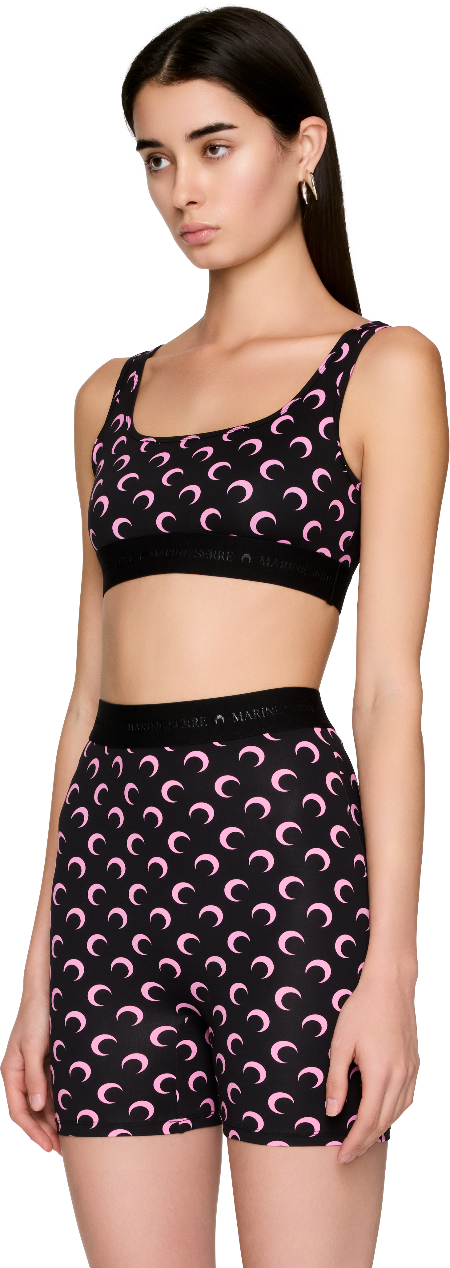 Marine Serre Moon Printed Jersey Sport Bra