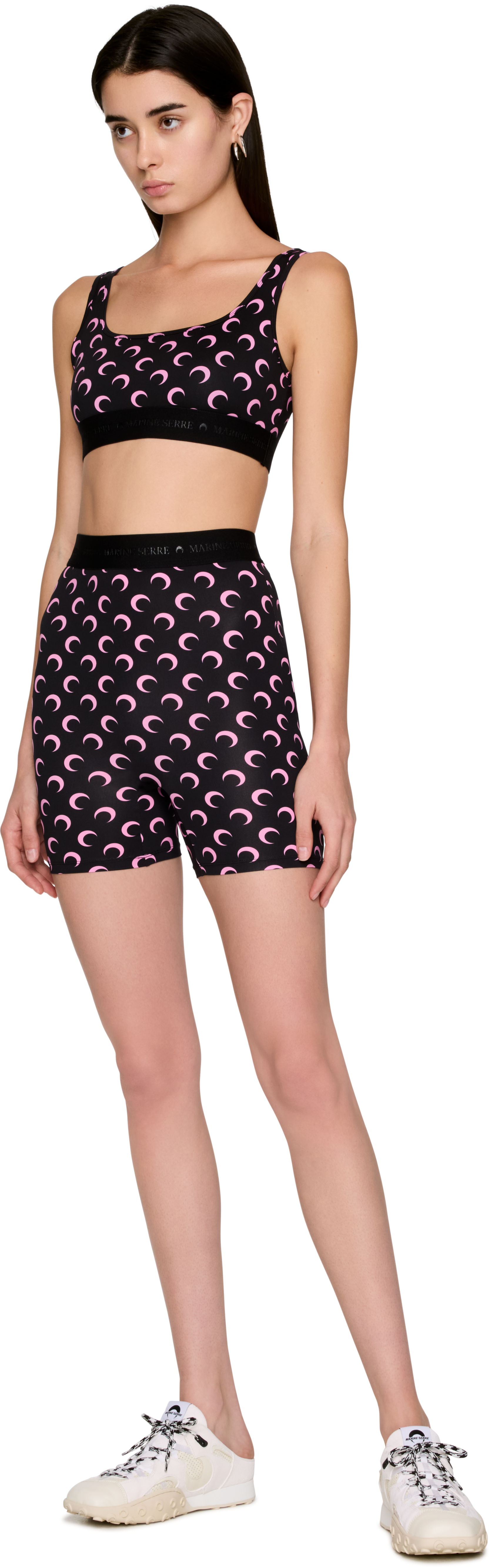 Marine Serre Moon Printed Jersey Sport Bra