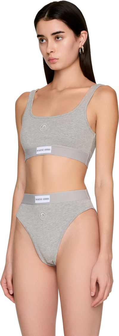 Marine Serre Moon Logo Stretched Jersey Sport Bra