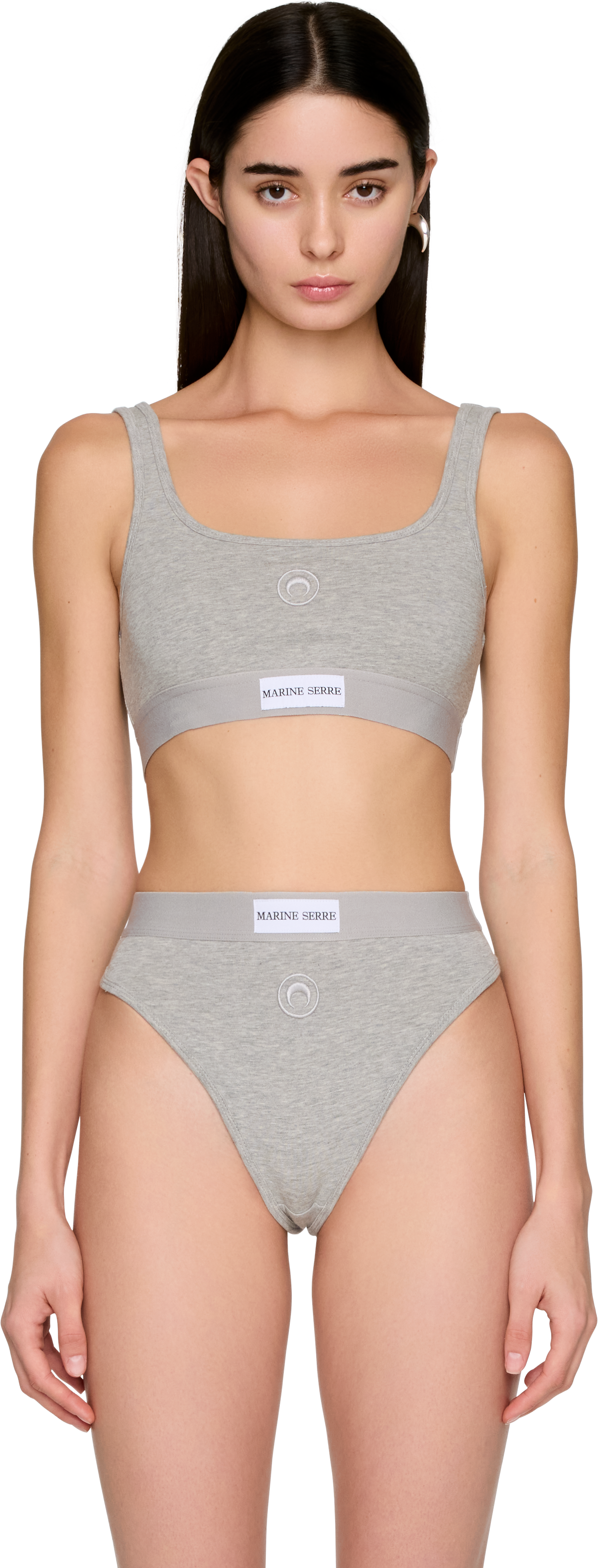 Marine Serre Moon Logo Stretched Jersey Sport Bra