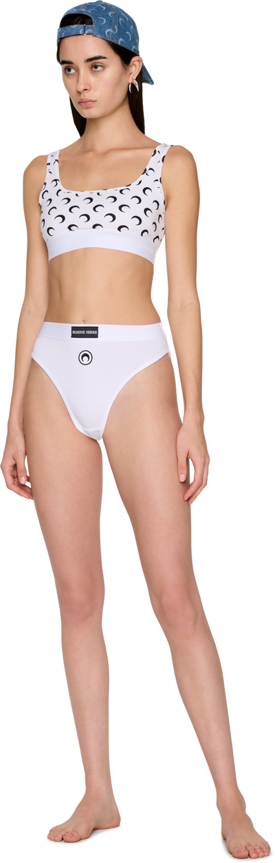 Marine Serre Moon Logo Stretched Jersey High-Waist Briefs