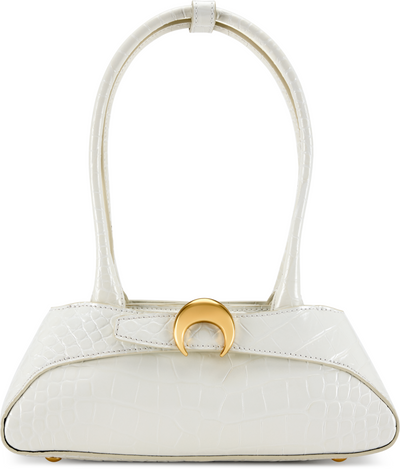 Marine Serre Crocodile Embossed Leather Aurora Mini Bag