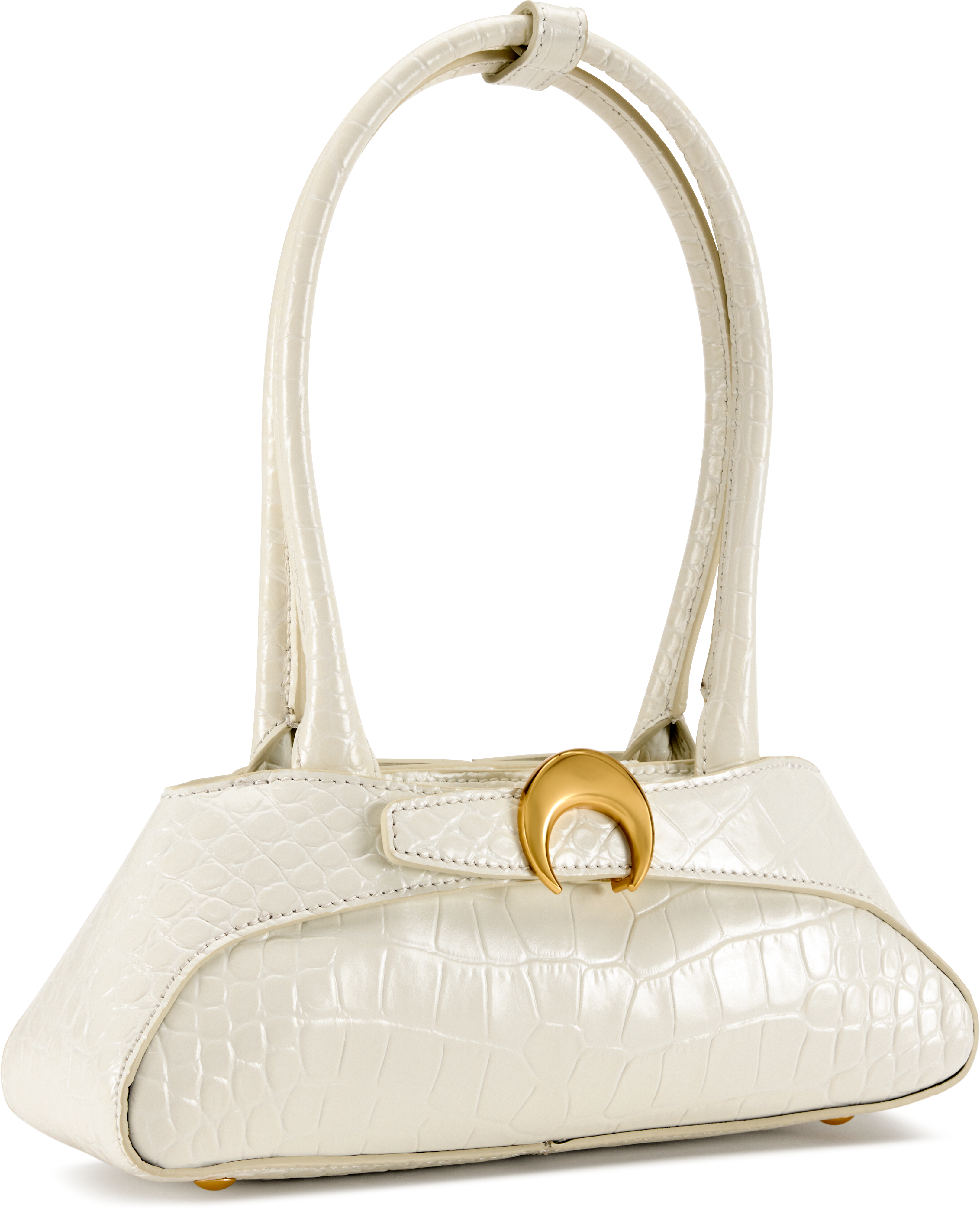 Marine Serre Crocodile Embossed Leather Aurora Mini Bag