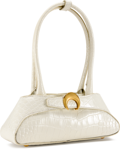 Marine Serre Crocodile Embossed Leather Aurora Mini Bag