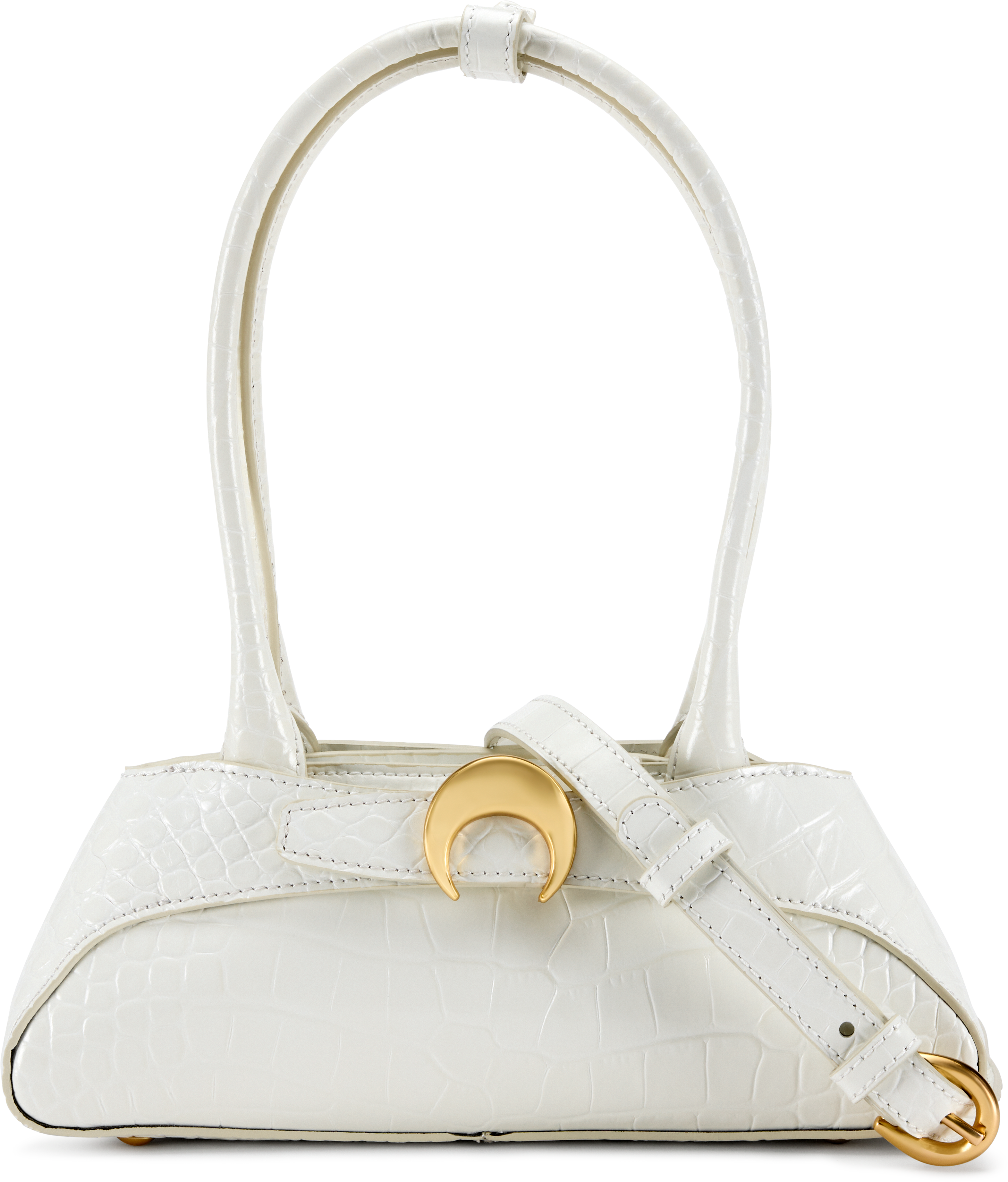 Marine Serre Crocodile Embossed Leather Aurora Mini Bag