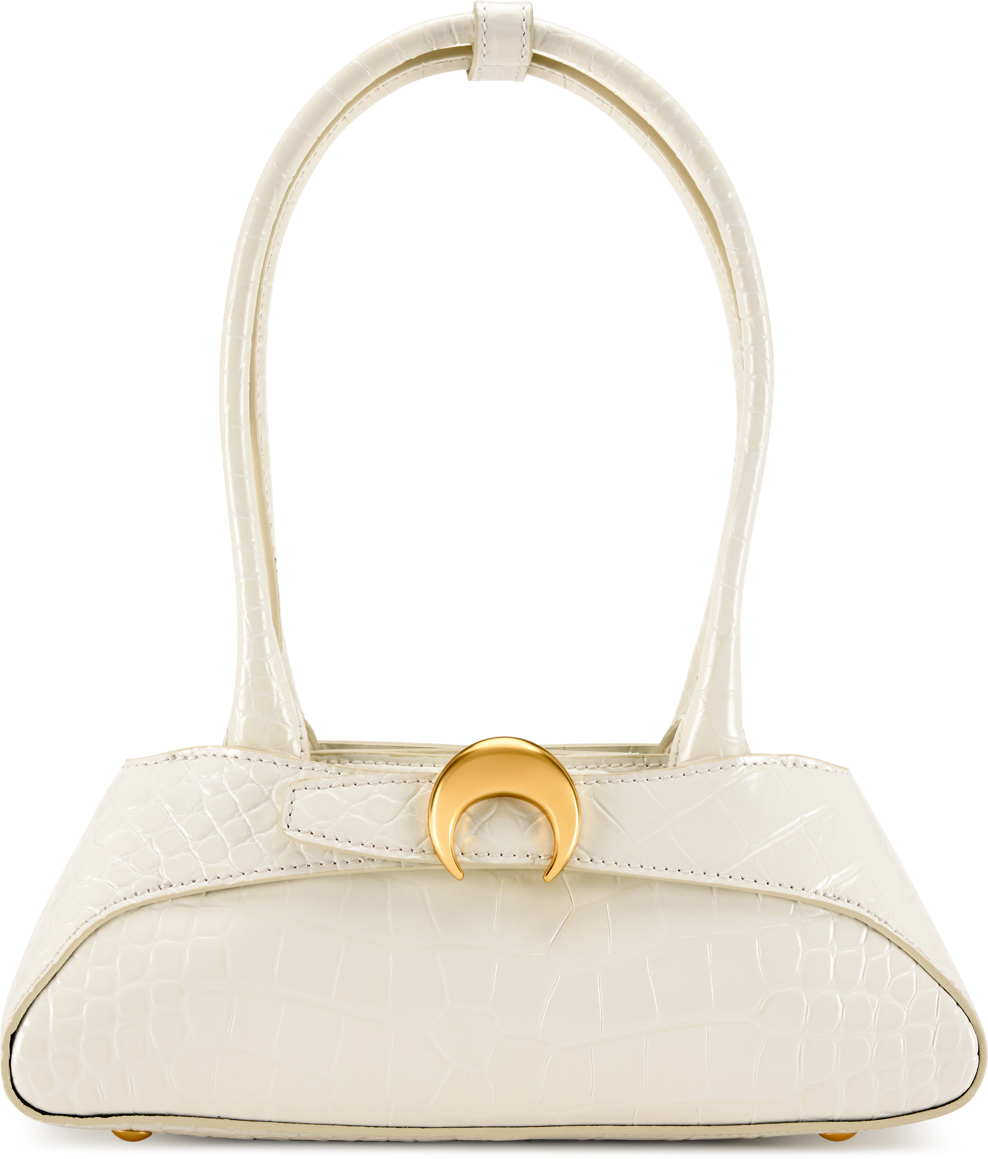 Marine Serre Crocodile Embossed Leather Aurora Mini Bag