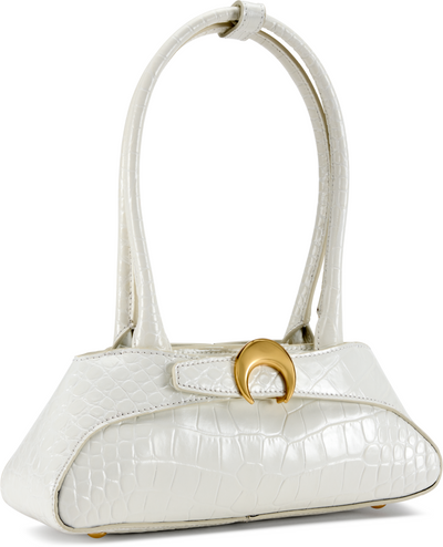 Marine Serre Crocodile Embossed Leather Aurora Mini Bag