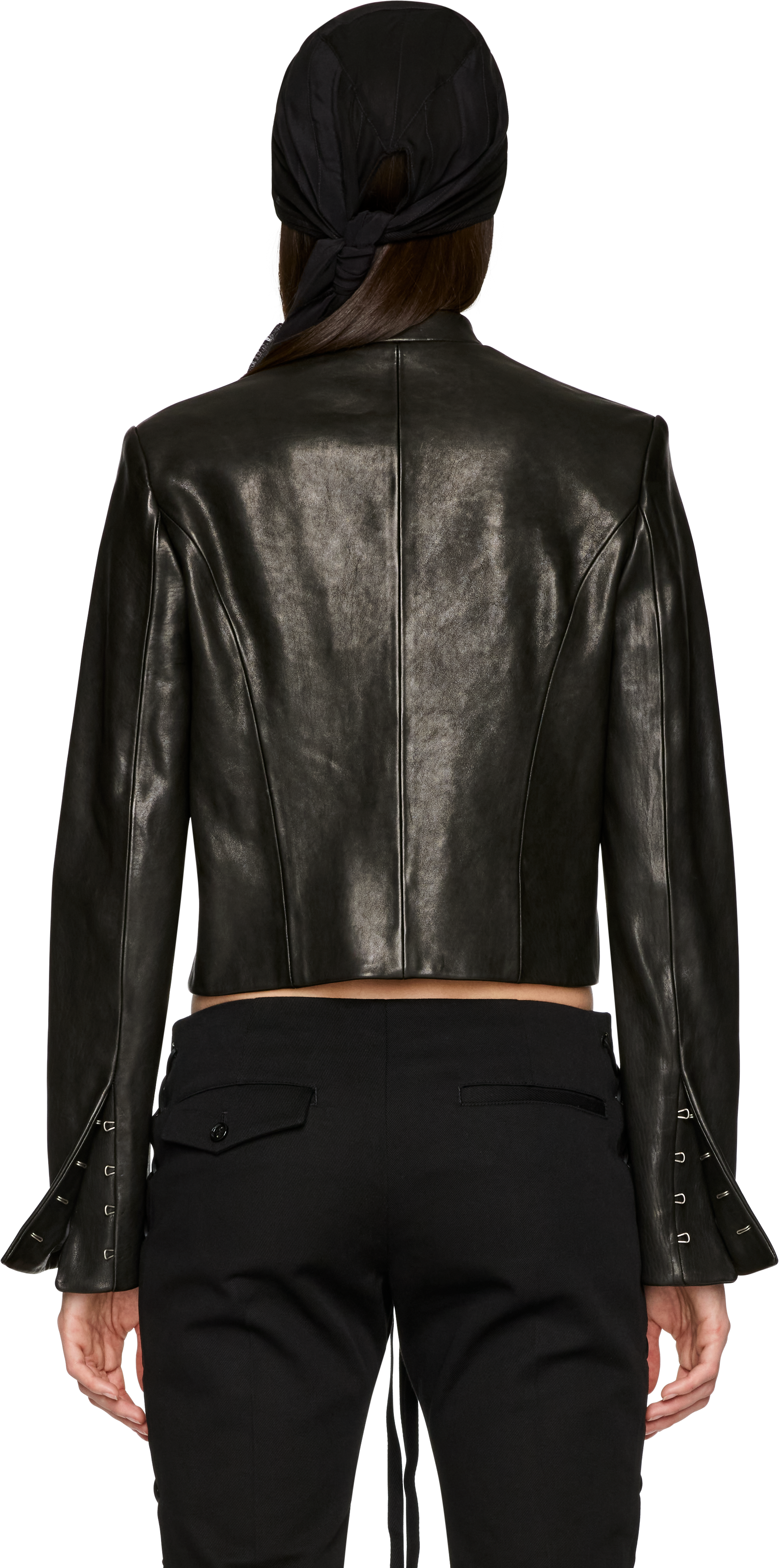 Ann Demeulemeester Sas Cropped Stand Collar Leather Jacket