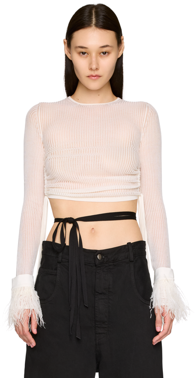 Ann Demeulemeester Vaya Frisee Feather Cuffs
