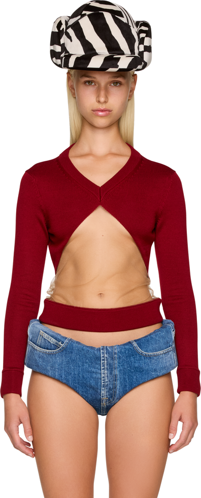 Duran Lantink Triangle Floating Knit V-Neck Sweater