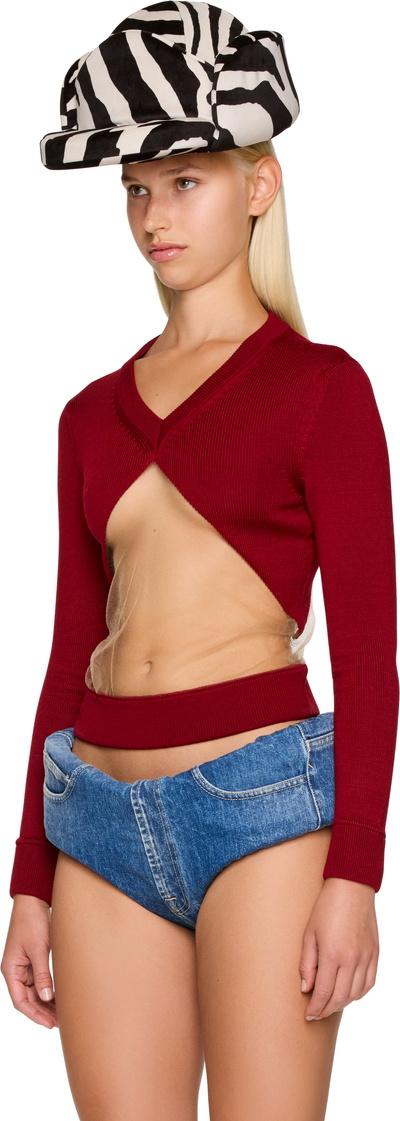 Duran Lantink Triangle Floating Knit V-Neck Sweater