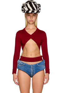 Picture of Triangle Floating Knit V-Neck Sweater