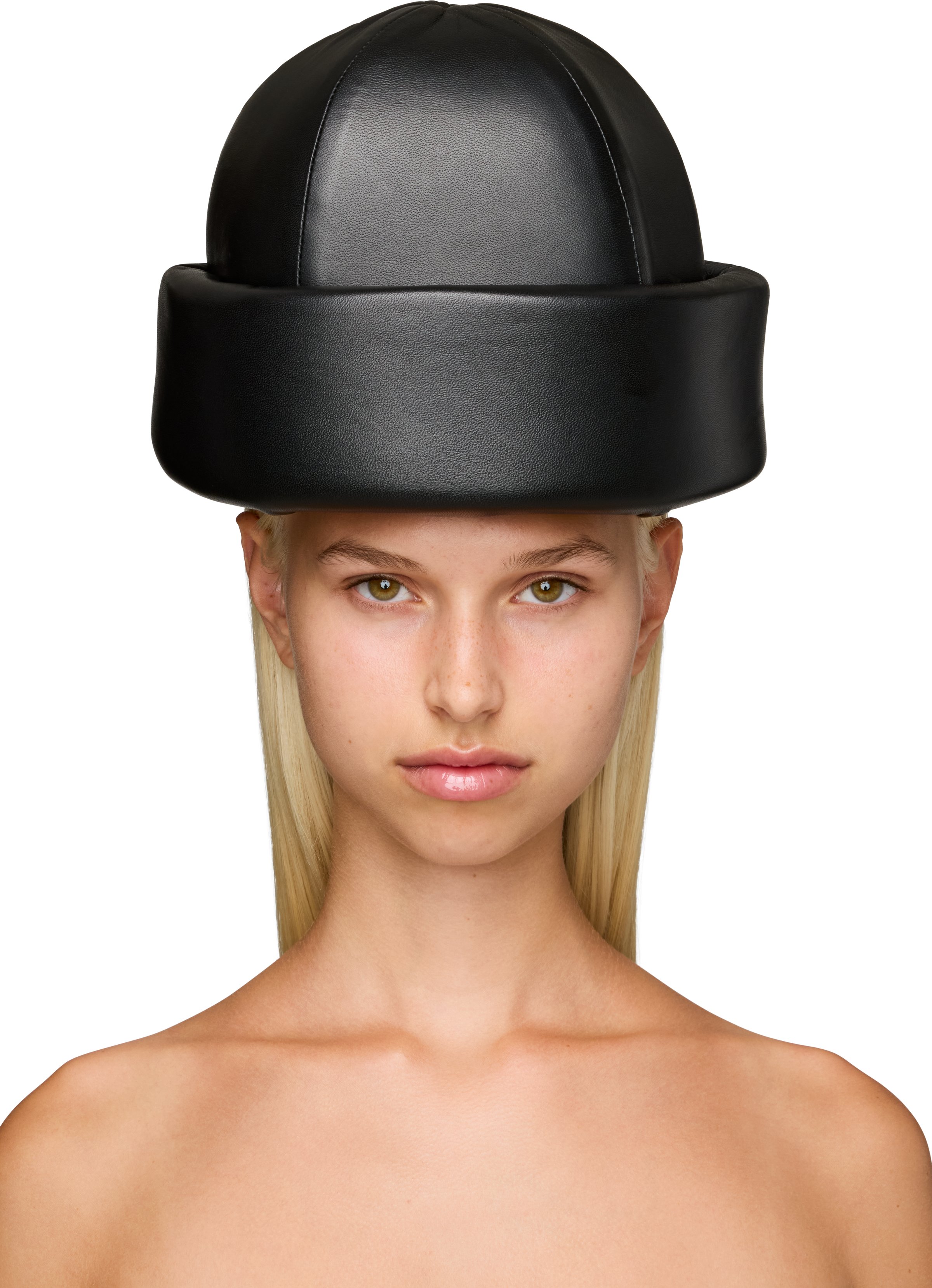 Duran Lantink Padded Leather Beanie