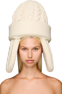 Picture of Padded Ear Muff Cable Knitted Hat