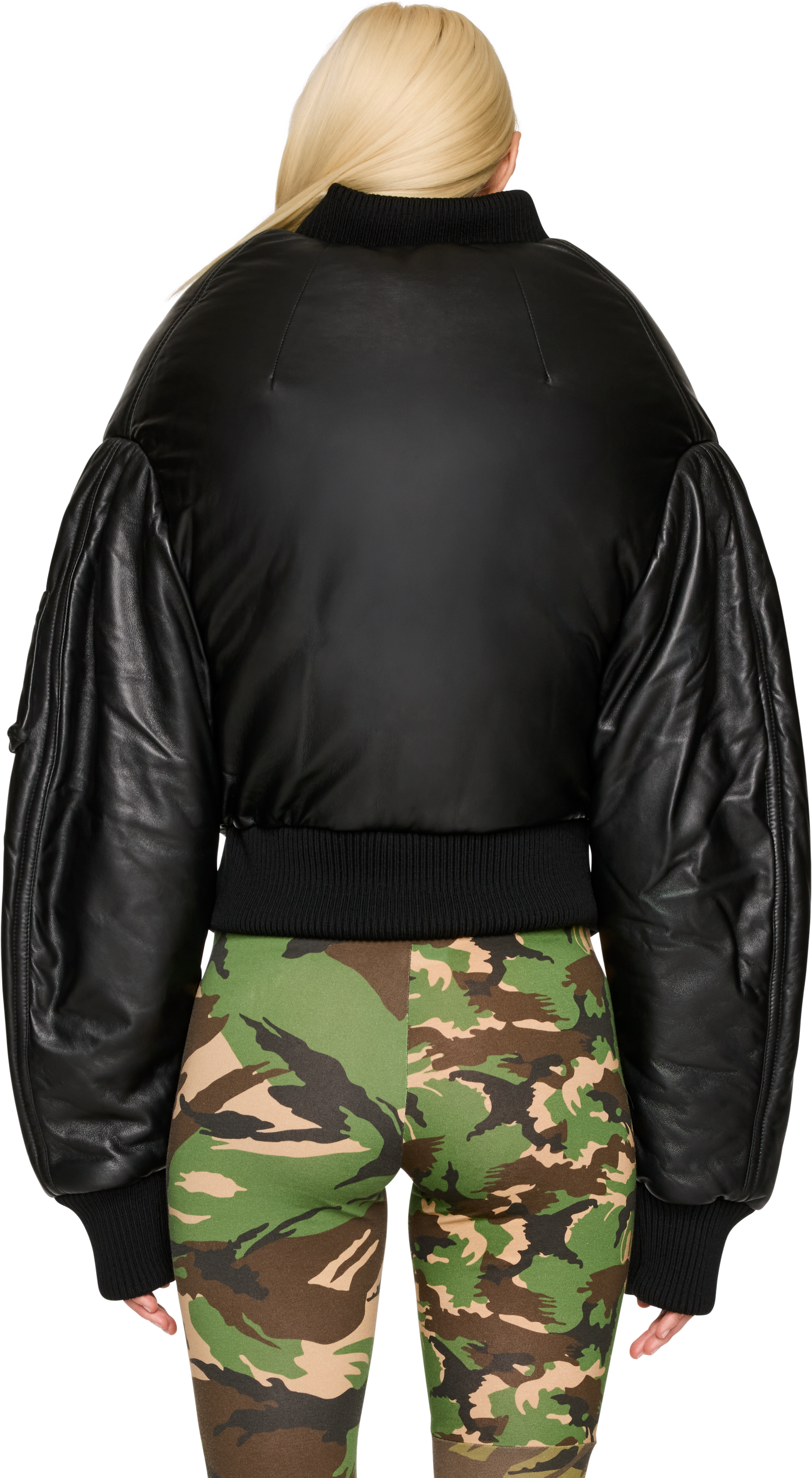 Duran Lantink Over The Shoulders Leather Bomber Jacket