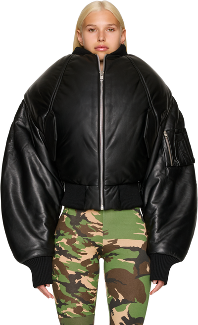 Duran Lantink Over The Shoulders Leather Bomber Jacket