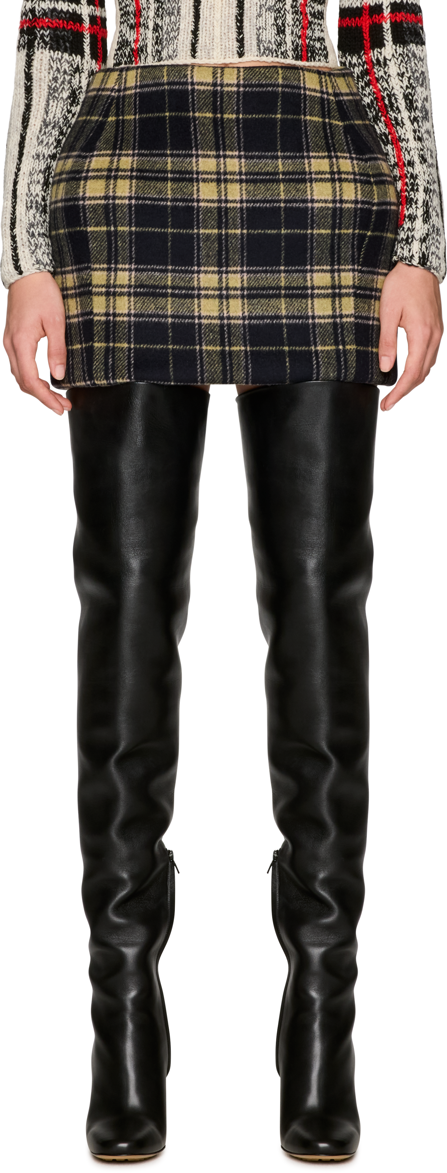 Duran Lantink Padded Tartan Mini Skirt