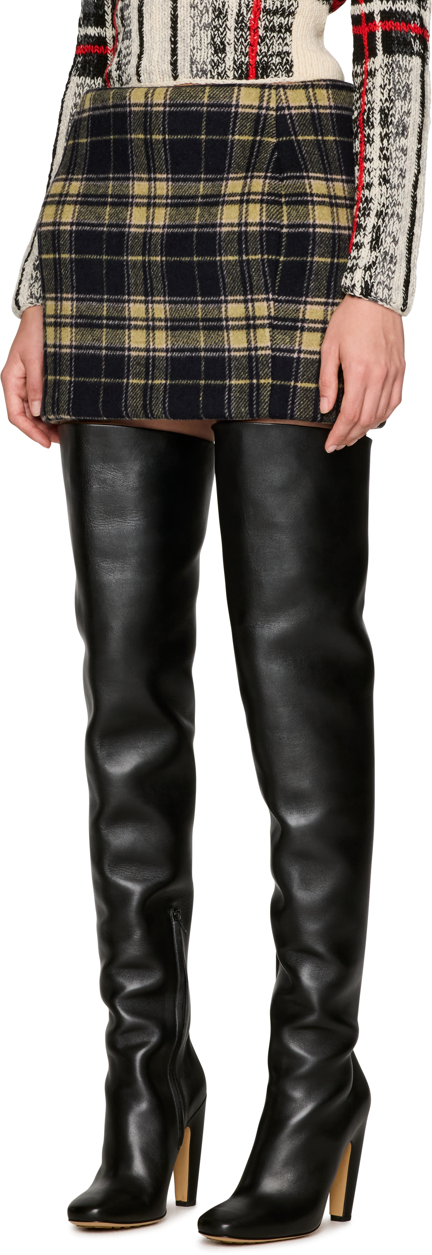 Duran Lantink Padded Tartan Mini Skirt