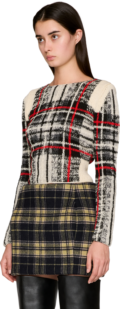 Duran Lantink Hand Knitted Tartan Top Sweater