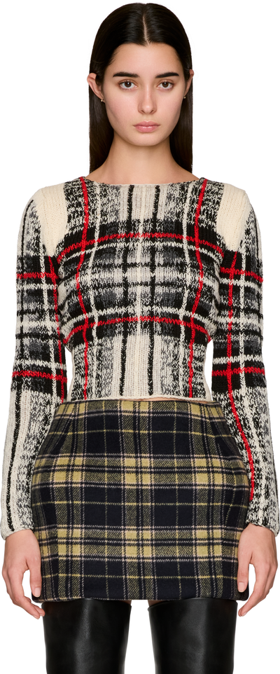 Duran Lantink Hand Knitted Tartan Top Sweater